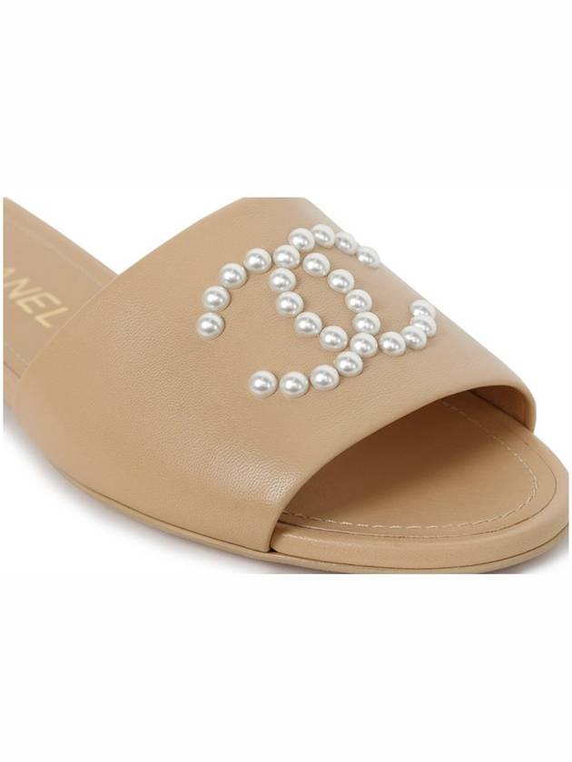 Beige Pearl CC Sandals Slippers G38360 - CHANEL - BALAAN 6