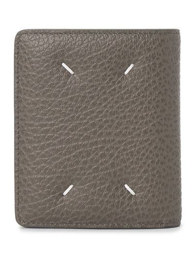 Stitch Leather Compact Half Wallet Grey Brown - MAISON MARGIELA - BALAAN 2