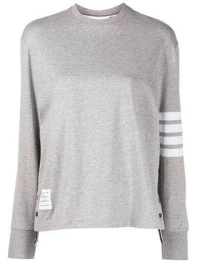 Engineered 4 Bar Medium Weight Jersey Oversized Long Sleeved T-Shirt Light Grey - THOM BROWNE - BALAAN 2