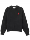 Mini heart embroidery sweatshirt black BFUSW005 747 001 - AMI - BALAAN 2