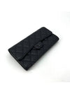 Calfskin black classic flap long wallet - CHANEL - BALAAN 6