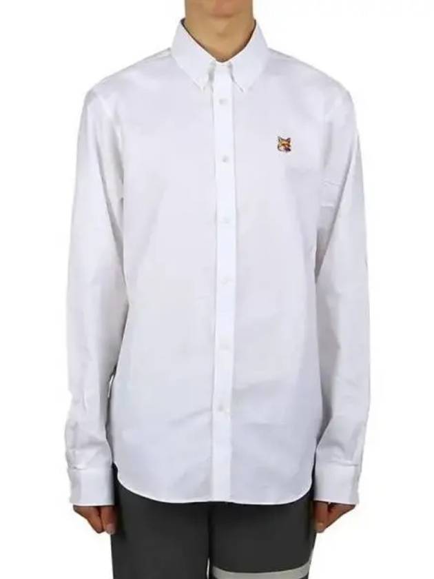 Oxford Institutional Foxhead Patch Button Down Classic Shirt White - MAISON KITSUNE - BALAAN 2