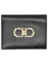 Double Gancio Half Wallet Black - SALVATORE FERRAGAMO - BALAAN 2