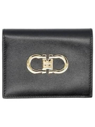 Double Gancio Half Wallet Black - SALVATORE FERRAGAMO - BALAAN 2