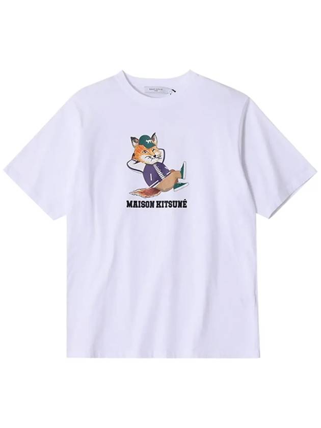 Dressed Fox Logo Print Cotton Short Sleeve T-Shirt White - MAISON KITSUNE - BALAAN 5