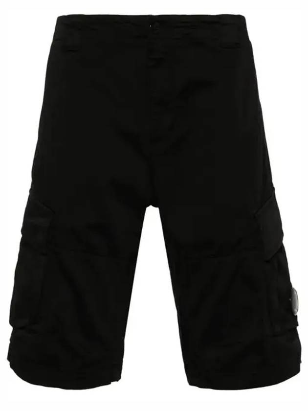 Stretch Satin Cargo Shorts Black - CP COMPANY - BALAAN 2