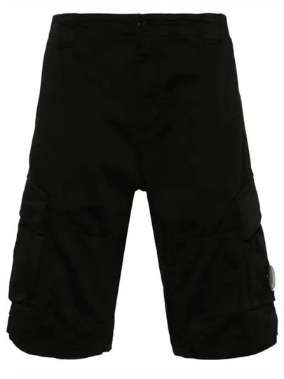 Stretch Satin Cargo Shorts Black - CP COMPANY - BALAAN 2