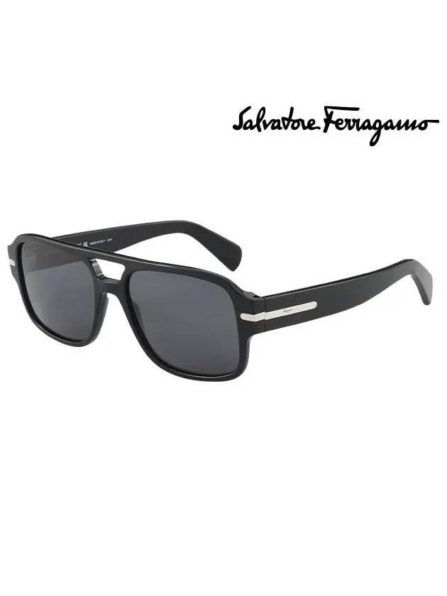 Eyewear Navigator Acetate Sunglasses Black - SALVATORE FERRAGAMO - BALAAN 3