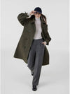 Raglan sleeve yarn-dyed herringbone wool coat green - VOYONN - BALAAN 2