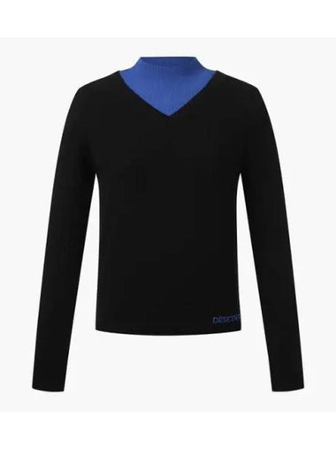 GOLF Women s Color Matching V Neck Pullover Sweater - DESCENTE - BALAAN 1