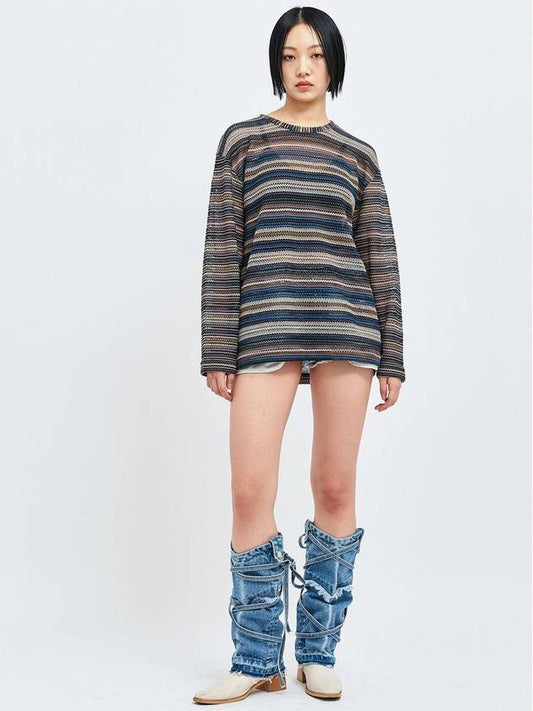 Seawear seethrough craft oversized knit pullover blue - C WEAR BY THE GENIUS - BALAAN 2