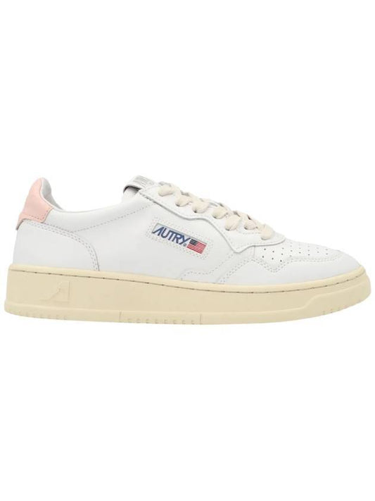 Medalist Pink Tab Leather Low Top Sneakers White - AUTRY - BALAAN.