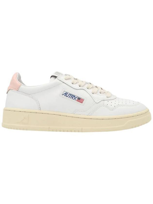 Medalist Pink Tab Leather Low Top Sneakers White - AUTRY - BALAAN 1