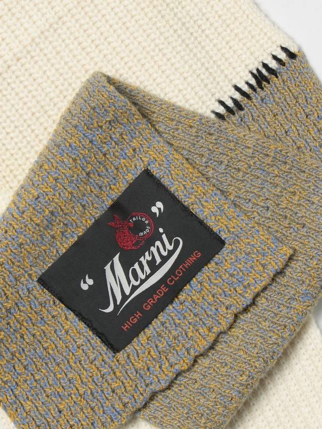 logo patch alpaca wool muffler white beige - MARNI - BALAAN 3