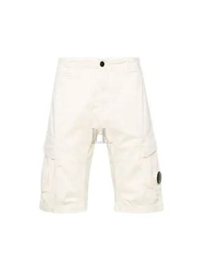 Stretch Satin Cargo Shorts Beige - CP COMPANY - BALAAN 2