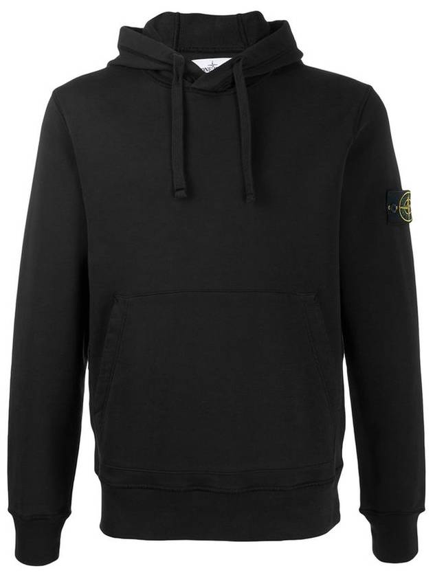 Wappen Patch Garment Dyed Hoodie Black - STONE ISLAND - BALAAN 1