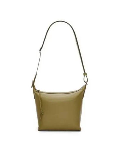 Small Cubi Supple Smooth Calfskin Jacquard Cross Bag Olive - LOEWE - BALAAN 2