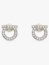 Gancini Crystal Small Earrings Silver - SALVATORE FERRAGAMO - BALAAN 3