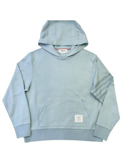 4 Bar Double Face Knit Hoodie Light Blue - THOM BROWNE - BALAAN 2