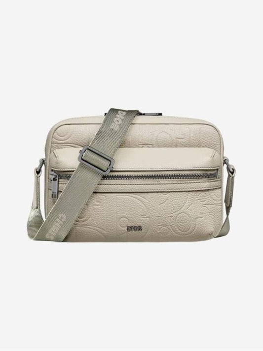 Rider 2.0 Zipped Grained Kapskin Messenger Bag Beige - DIOR - BALAAN 1