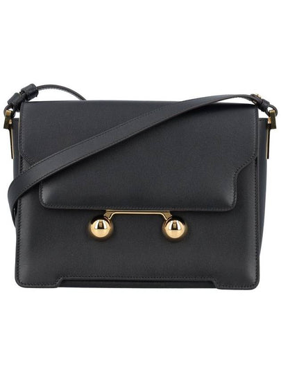 Trunkaroo Medium Leather Shoulder Bag Black - MARNI - BALAAN 2