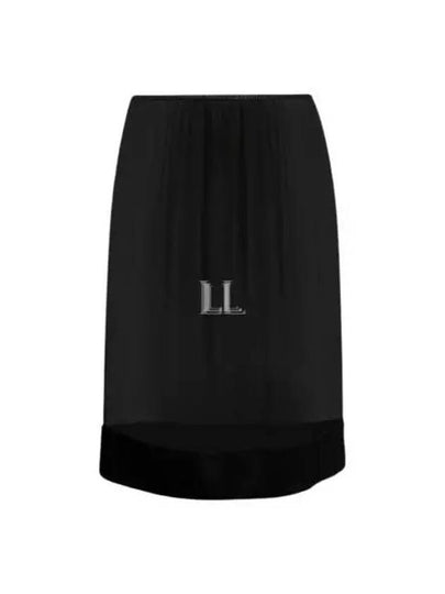 Semi Sheer Silk H-Line Skirt Black - SAINT LAURENT - BALAAN 2