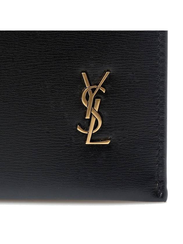 Tiny Cassandre Shiny Leather Zip Tablet Clutch Bag Black - SAINT LAURENT - BALAAN 6