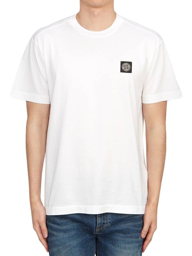 Logo Patch Short Sleeves T-Shirt White - STONE ISLAND - BALAAN 2