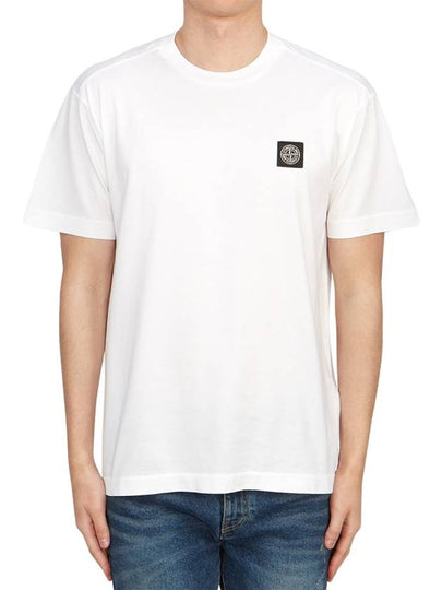 Logo Patch Short Sleeves T-Shirt White - STONE ISLAND - BALAAN 2