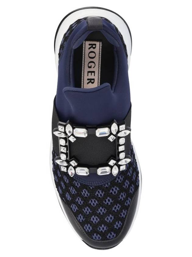 Viv' Run Strass Buckle Sneakers In Technical Fabrics Blue Black - ROGER VIVIER - BALAAN 5