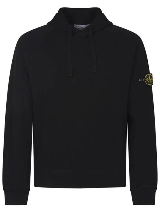 Men's Waffen Patch OLD Treatment Cotton Hoodie Black - STONE ISLAND - BALAAN 2