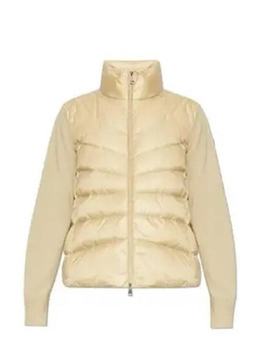 Women's Padded Wool Cardigan Beige - MONCLER - BALAAN 1