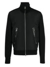 Men's Nylon Zip-Up Jacket Black - TOM FORD - BALAAN 2