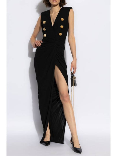 Balmain Dress With Slit, Women's, Black - BALMAIN - BALAAN 2