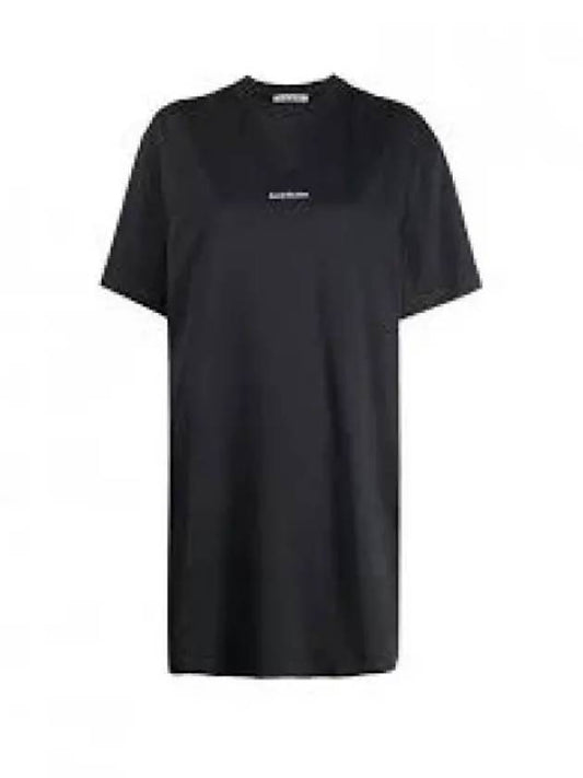 Logo Cotton T-Shirt Short Dress Black - ACNE STUDIOS - BALAAN 2