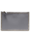 Rockstud Clutch Bag Grey - VALENTINO - BALAAN 1