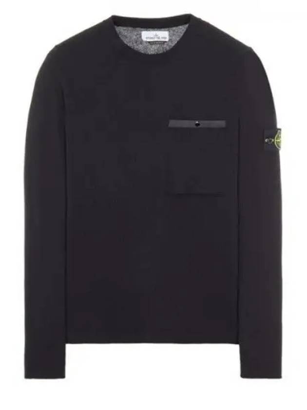 Wappen Patch Low Pocket Knit Top Black - STONE ISLAND - BALAAN 1