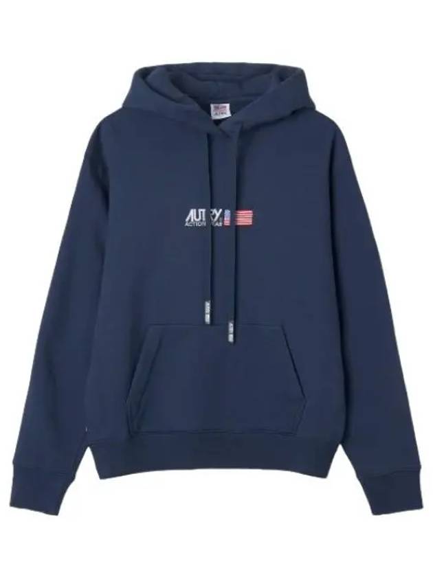 Logo hooded navy t shirt hoodie - AUTRY - BALAAN 1