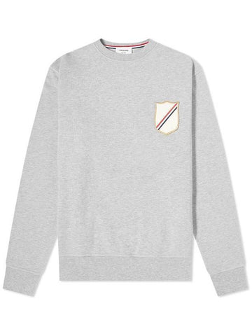 Men's Crest Patch Sweatshirt Grey - THOM BROWNE - BALAAN 1