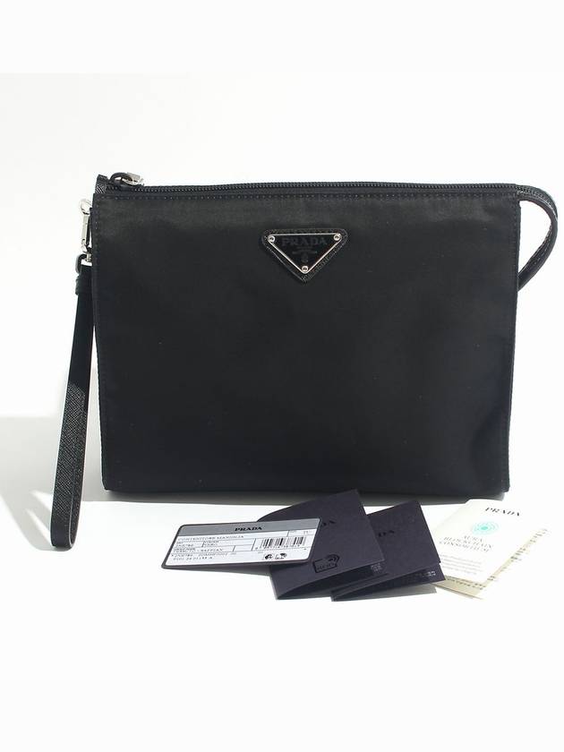 Re-Nylon Zipper Clutch Bag Black - PRADA - BALAAN 9