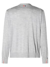 Men's Jersey Stitch V-Neck Cardigan Light Grey - THOM BROWNE - BALAAN 5