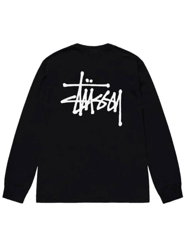 Basic Long Sleeve T-Shirt Black - STUSSY - BALAAN 1