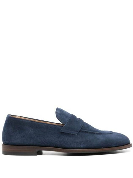 Suede Penny Loafers Midnight Blue - BRUNELLO CUCINELLI - BALAAN 1