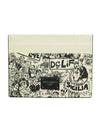 Graffiti Calfskin Card Wallet Beige - DOLCE&GABBANA - BALAAN 1