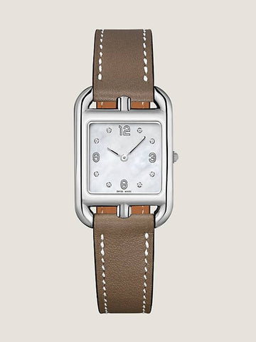 Women s Cape Cod Watch Swift Calfskin Small Size Etoupe Color 31mm W044294WW00 - HERMES - BALAAN 1