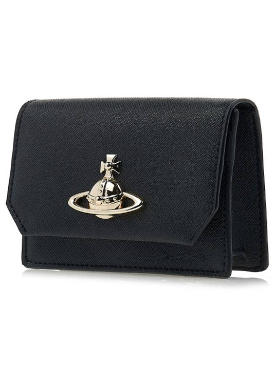 Saffiano Biogreen Business Card Holder Black 5112001JU S000B N401 - VIVIENNE WESTWOOD - BALAAN 2