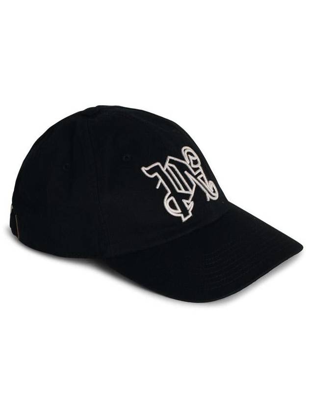 Monogram Ball Cap Black - PALM ANGELS - BALAAN 3