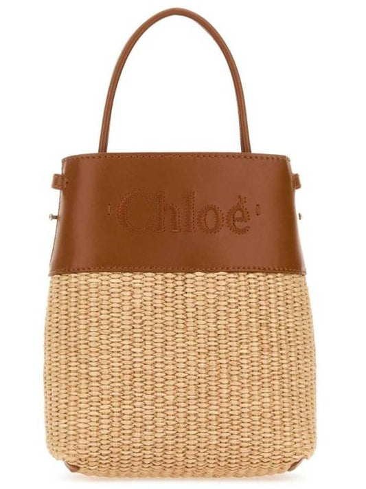 Raffia Leather Micro Tote Bag Beige - CHLOE - BALAAN 1