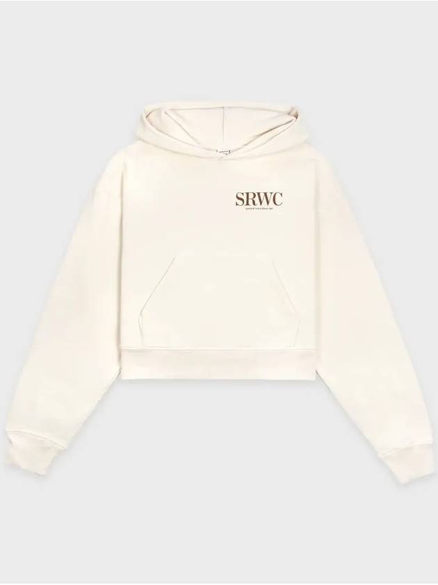 Women's SRWC Logo Cropped Hooded Top Beige - SPORTY & RICH - BALAAN 3