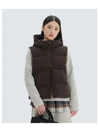 Silky Women s Hooded Down Vest Brown S24WWTDV27 - SNOW PEAK - BALAAN 1